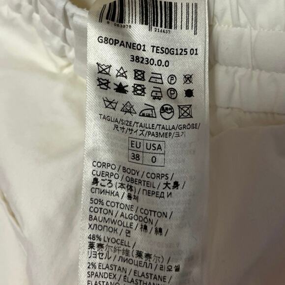 Eleventy Women's White Drawstring Straight Leg Pull-On Ankle Trousers Pants Sz 0 - Picture 5 of 5